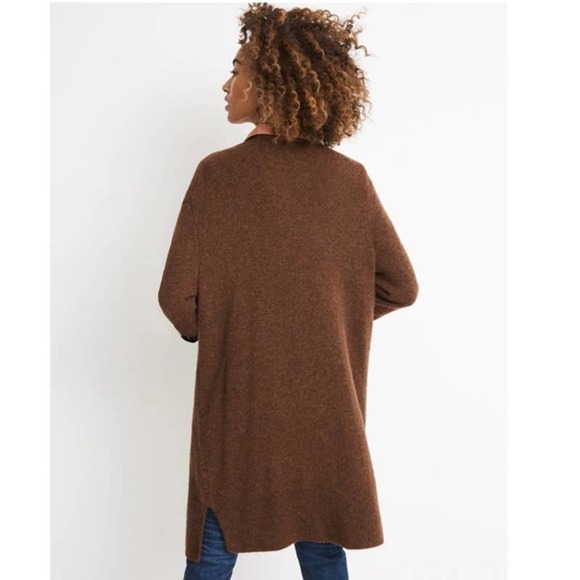 Madewell Cardigan Small Brown Knit Kent Long Sleeve Open Longline Sweater - Picture 5 of 14
